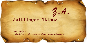 Zeitlinger Atlasz névjegykártya
